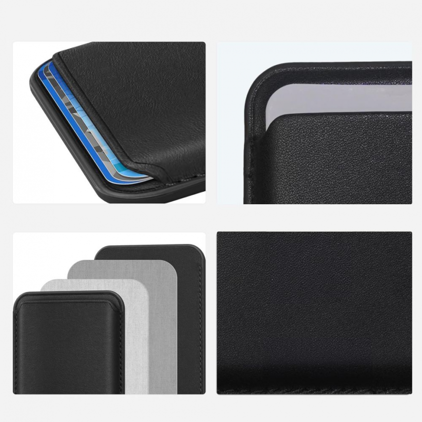 Case "TECH-PROTECT MAGWALLET MAGSAFE" UNIVERSAL MAGNETIC CARD HOLDER Black – 3