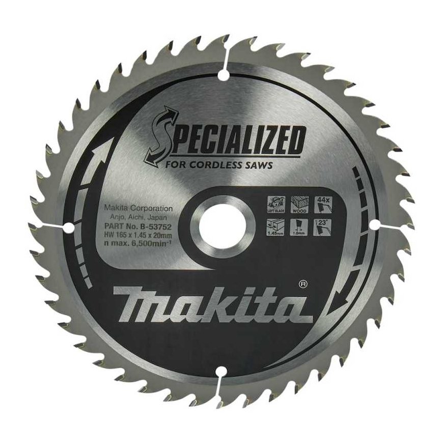 Pjovimo diskas medienai MAKITA 165x20x1,45mm 44T 23°