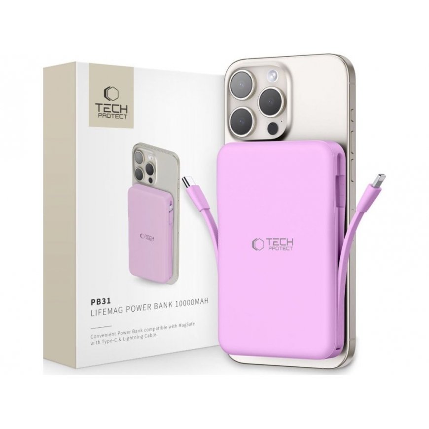 TECH-PROTECT PB31 LIFEMAG MAGSAFE POWER BANK 10000MAH LAVENDER
