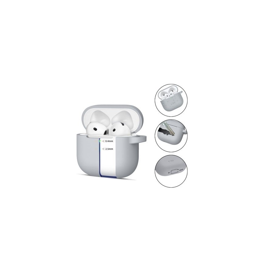 TECH-PROTECT SILICONE HOOK APPLE AIRPODS 4 CRAYON GREY