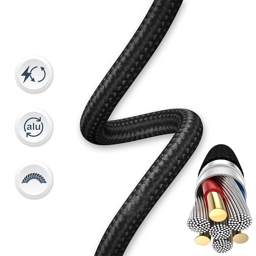 Tellur Minimalist USB-C to USB-C Cable 3A 1m Black – 3