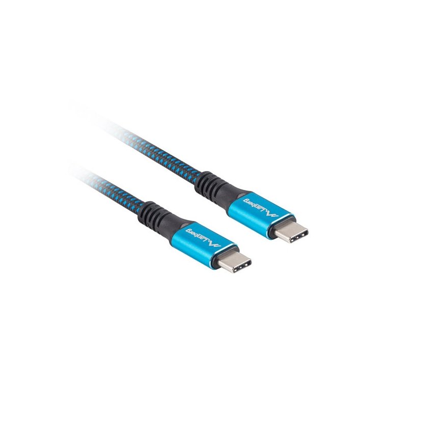Lanberg CA-CMCM-45CU-0005-BK USB kabelis USB4 Gen 2x2 0,5 m USB C Melns, Zils – 3