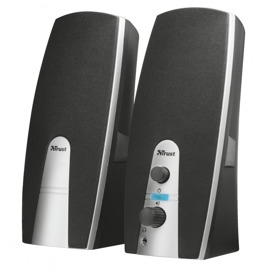 Trust MiLa 2.0 Speaker Set Must, Hõbe Juhtmega ühendatud 5 W