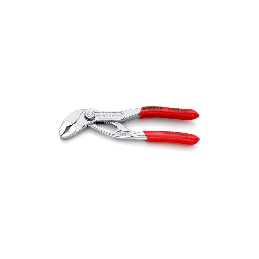 KNIPEX Cobra pipe / water pump pliers 87 03 125 (red, length 125mm, for pipes up to 1") – 2
