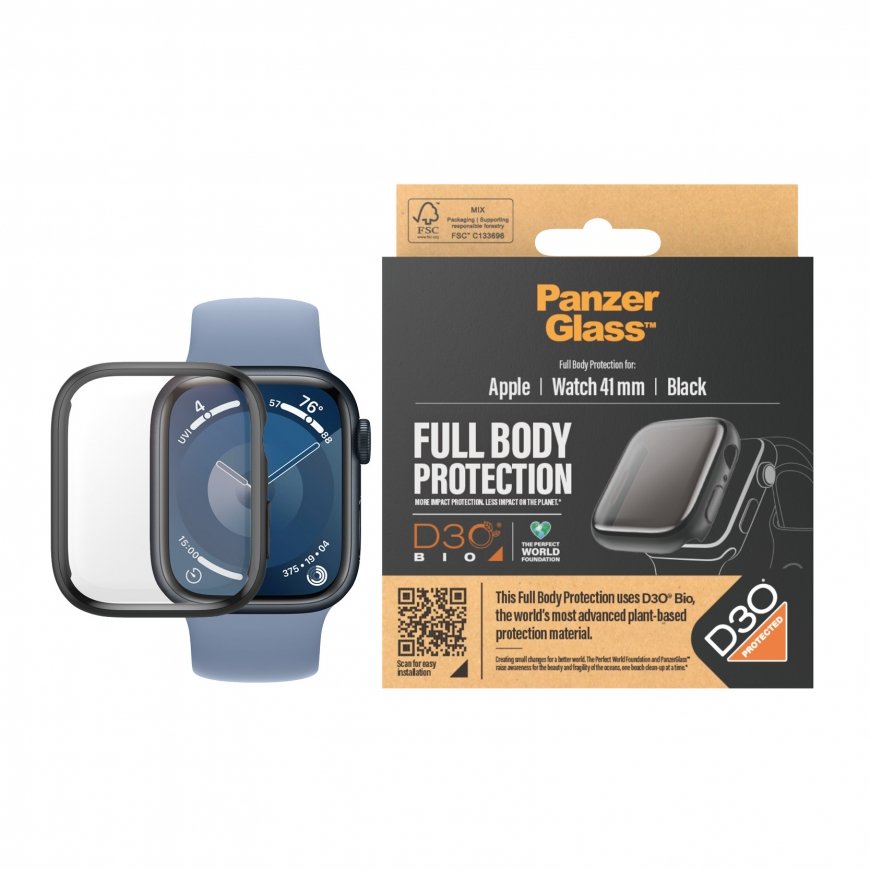 PanzerGlass ® Screen Protector Full Body Apple Watch Series 9 with D3O® | 41mm | Black – 2