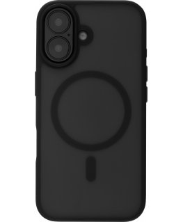 FoneKit MagSafe compatible Soft Touch protective case, iPhone 16, black/grey