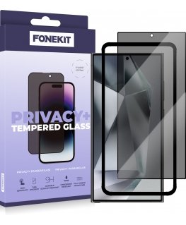 FoneKit Privacy+ Full Cover Tempered Glass, Google Pixel 9, Black