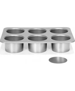 PATISSE Silver-TOP Form for 6 mini cheesecakes with a removable bottom