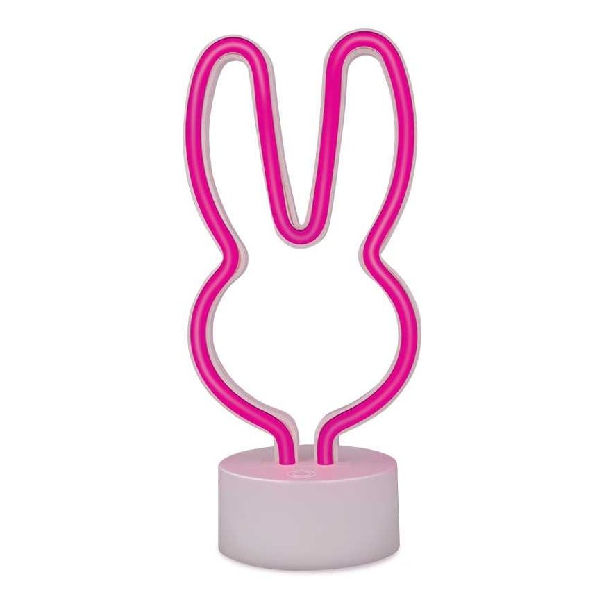 Neoninis LED ant stovo RABBIT rožinis USB-C FSC-10 Forever Light