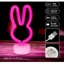 Neon LED on the stand RABBIT pink USB-C FSC-10 Forever Light