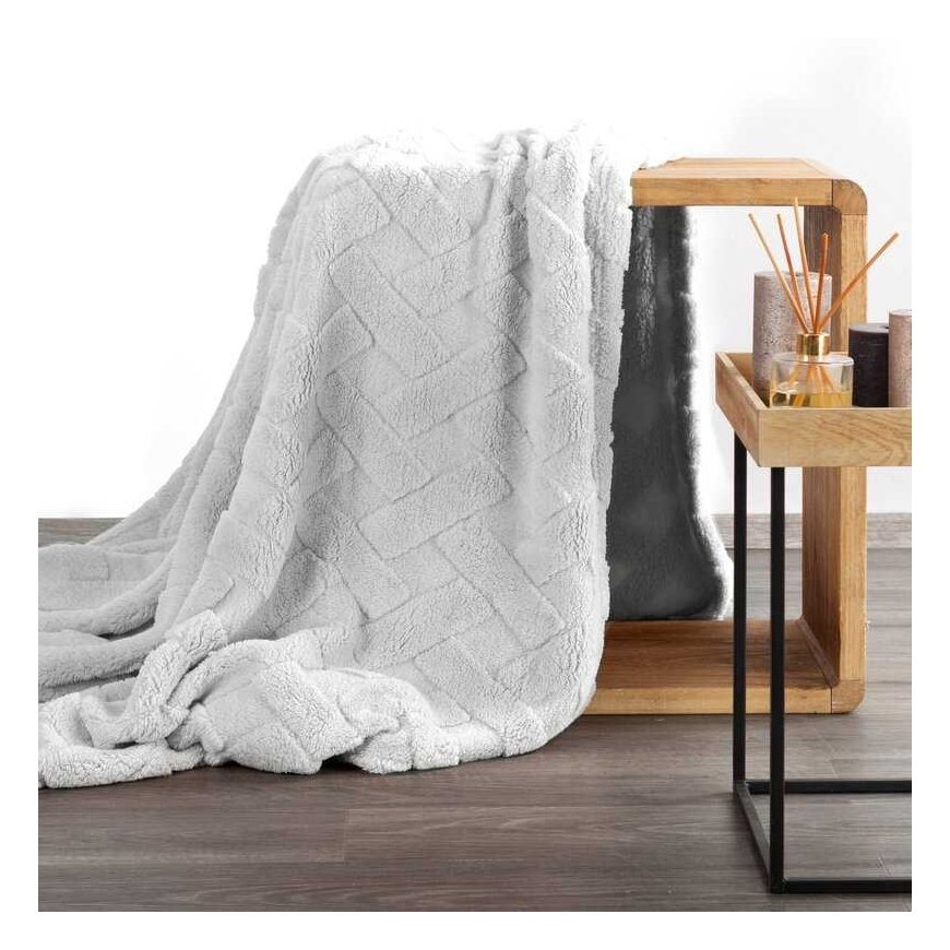 Eurofirany Koc narzuta 170x210 Caro silver with microfiber D91 – 2