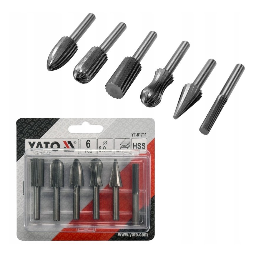 YATO WOOD CUTTING CUTTERS SHANK FI 6mm 6pcs.