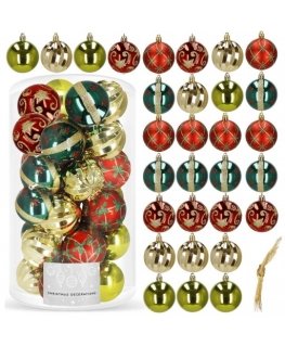 Christmas Decoration BOMBKA DEKORACYJNA PLASTIKOWA 6CM SET 35 SZT ZŁOTA