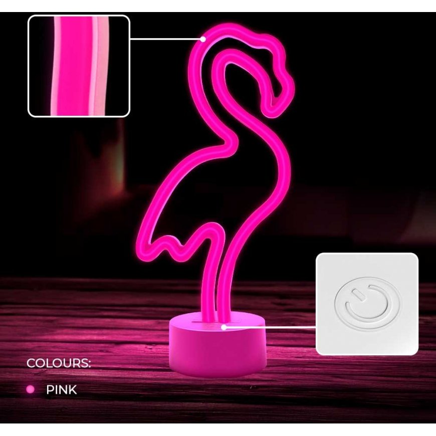 Neoninis LED ant stovo FLAMINGO rožinis USB-C FSC-11 Forever Light – 5