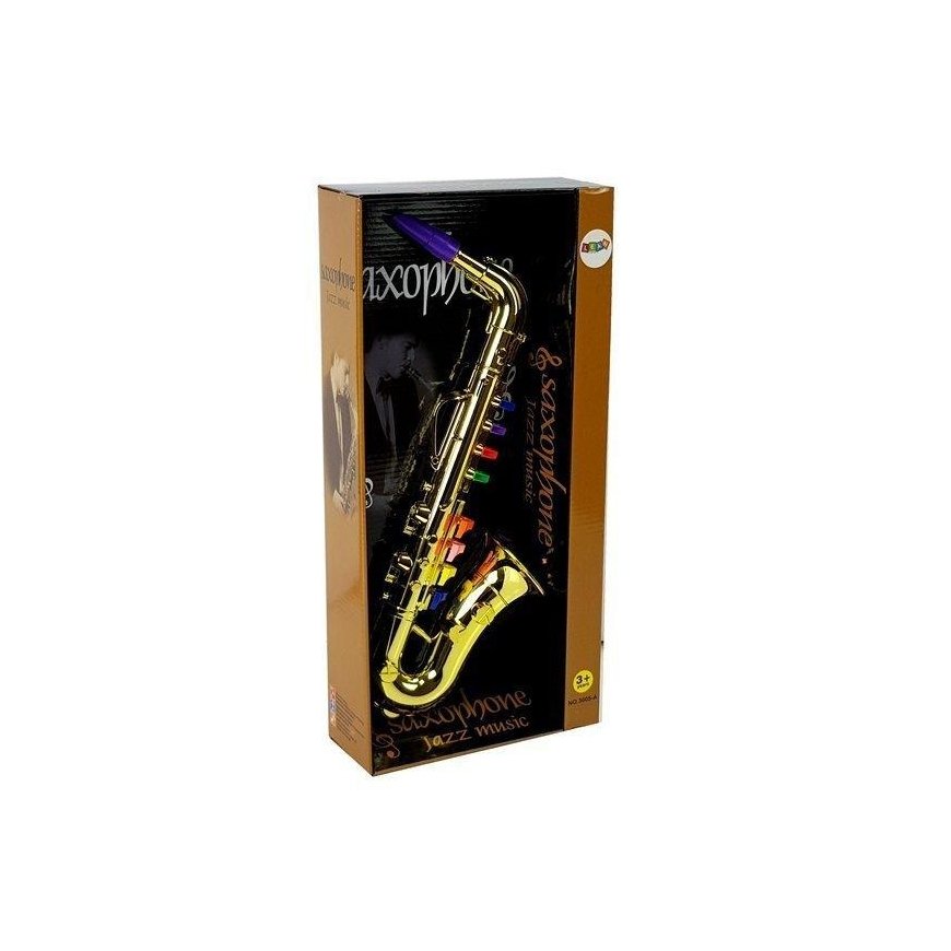 Lean Toys Zabawkowy Saksofon instrument aukso spalvos – 5
