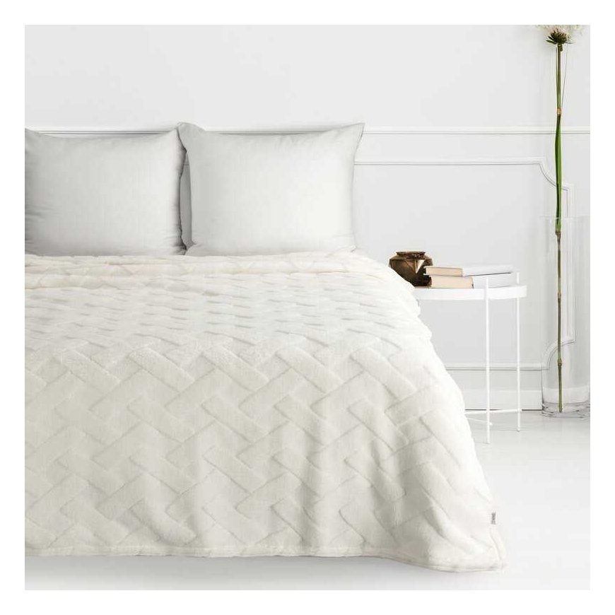 Eurofirany Blanket bedspread 200x220 Caro cream with microfiber D91 – 3