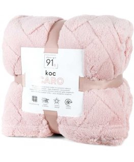 Eurofirany Blanket bedspread 200x220 Caro powder pink with microfiber D91