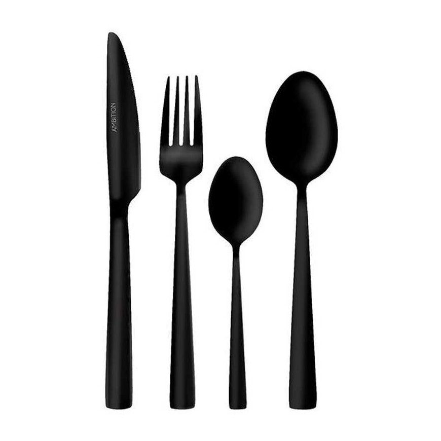 Komplet sztućców Madeni 16-elementowy black AMBITION