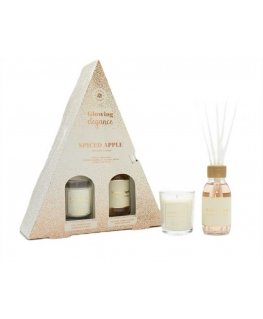 La Casa de los Aromas Glowing Elegance set of apple and cinnamon scented sticks 95ml + apple and cinnamon scented candle 120g