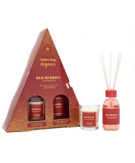 La Casa de los Aromas Glowing Elegance scented stick set Red Owoce 95ml + Red Owoce scented candle 120g
