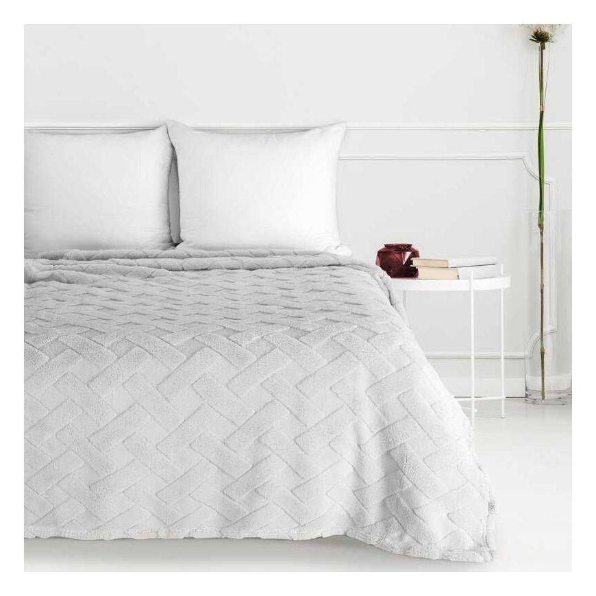 Eurofirany Koc narzuta 150x200 Caro silver with microfiber D91 – 3