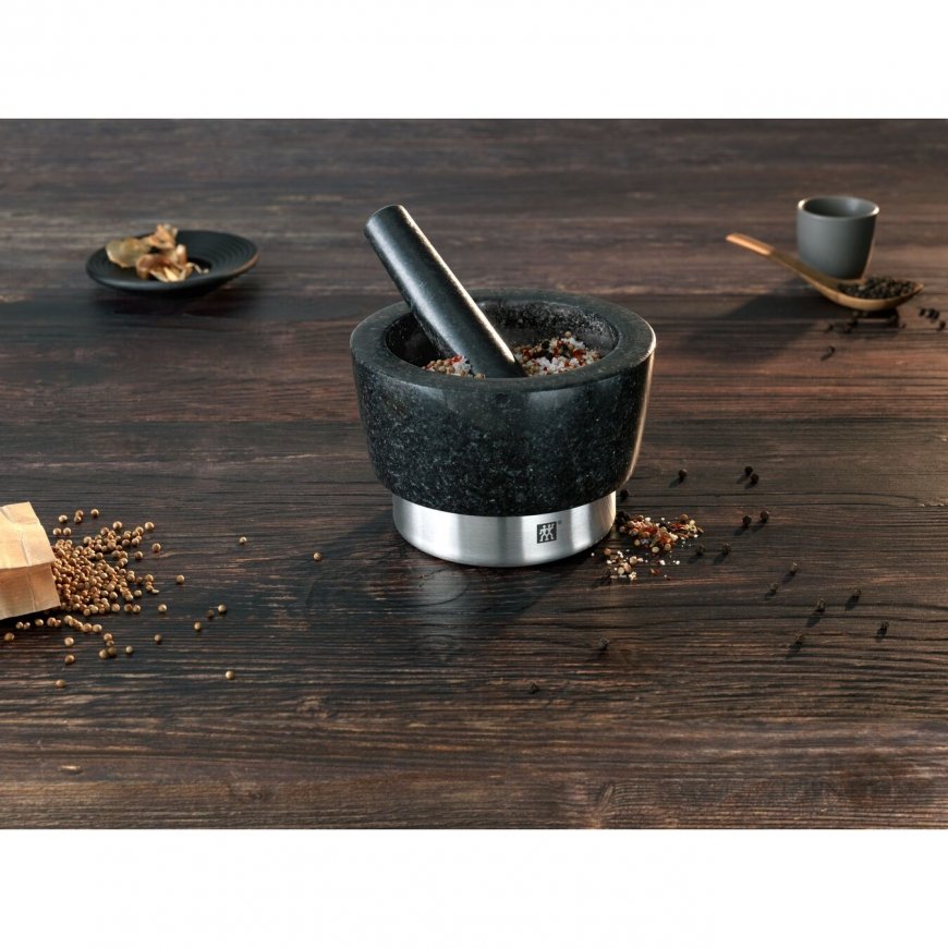 ZWILLING Spices Melns Granīts, Nerūsējošs tērauds Miezeris un piesta – 2