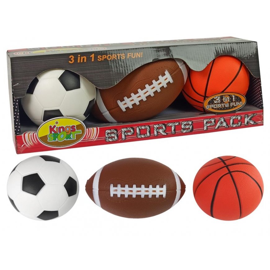 Lean Toys Minkštų 3in1 sportinių futbolo, krepšinio, beisbolo kamuoliukų rinkinys – 2
