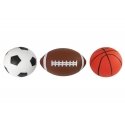 Lean Toys Set of soft 3in1 sports football, basketball and baseball balls