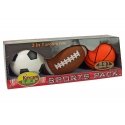 Lean Toys Set of soft 3in1 sports football, basketball and baseball balls