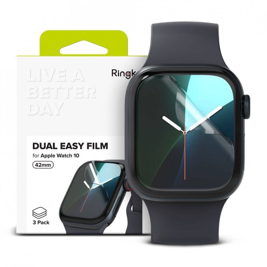 RINGKE DUAL EASY 3-PACK APPLE WATCH 10 (42 MM) CLEAR PROTECTIVE