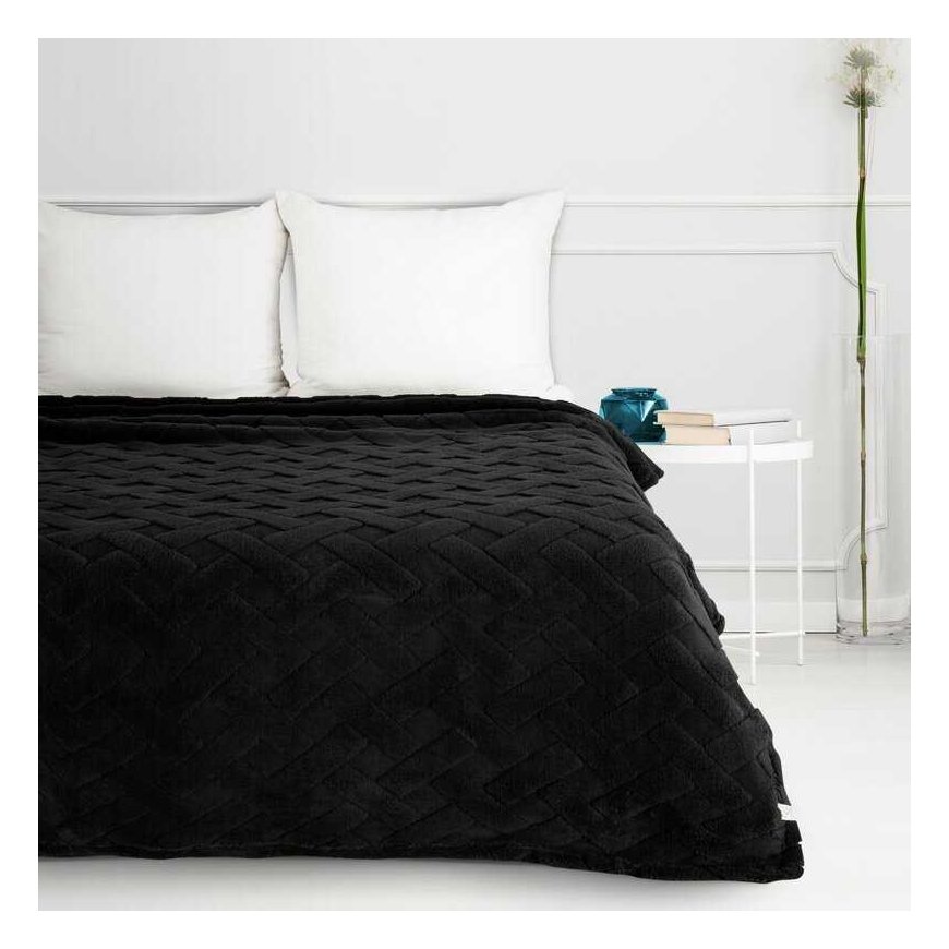 Eurofirany Blanket bedspread 170x210 Caro black with microfiber D91 – 3
