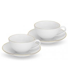Fissman Cups with saucers 220 ml / 4 pcs Floree (porcelain)