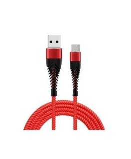 Fusion Accessories "Fishbone USB-A to USB-C 30W / 3A / 1.5m" Red