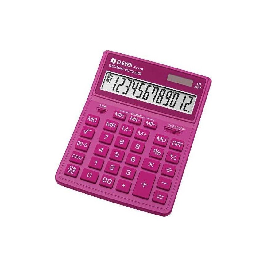 Eleven Eleven calculator SDC444XRPKE, pink, desktop, 12 places, dual power supply – 2