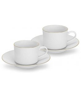 Fissman Cups with saucers 240 ml / 4 pcs Floree (porcelain)