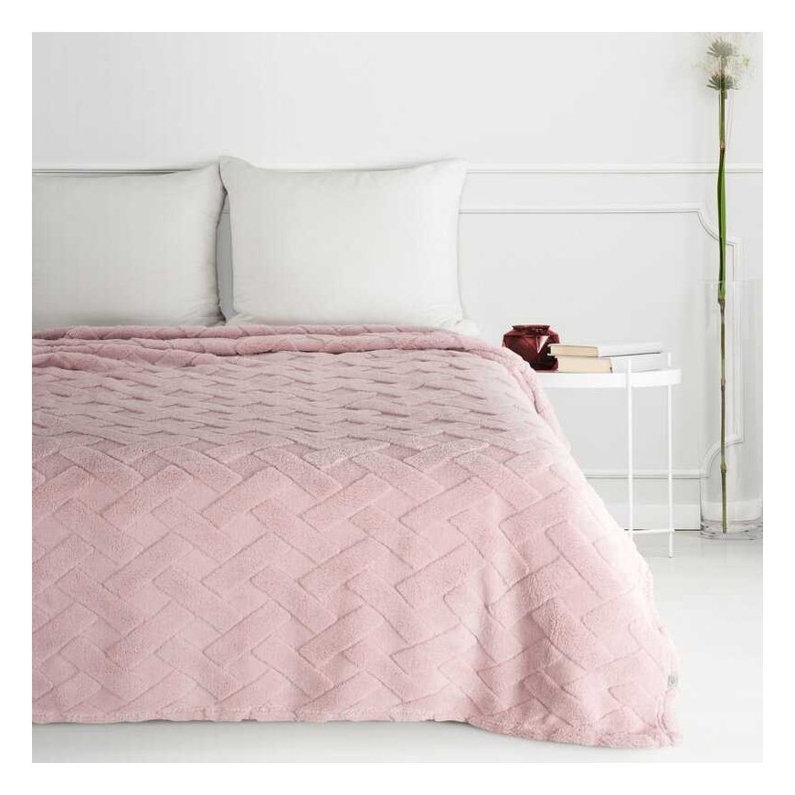 Eurofirany Koc narzuta 150x200 Caro pink powdery with microfiber D91 – 3