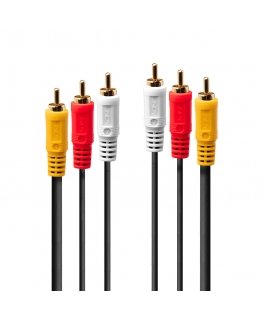 Lindy 35690 garso kabelis 1 m 3 x RCA Juoda, Raudona, Balta, Geltona