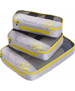GoTravel Triple Packing Cubes -pakkauspussit, 3-osainen, keltainen