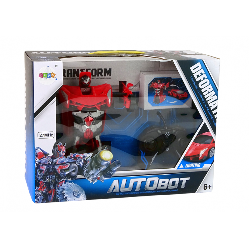 Lean Toys Car Robot Transformers 2in1 Pilot R/C Light Sound Drift Color Red – 5