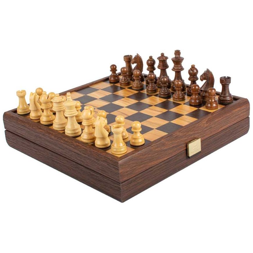 Manopoulos Olive Burl Chess Set 27x27cm