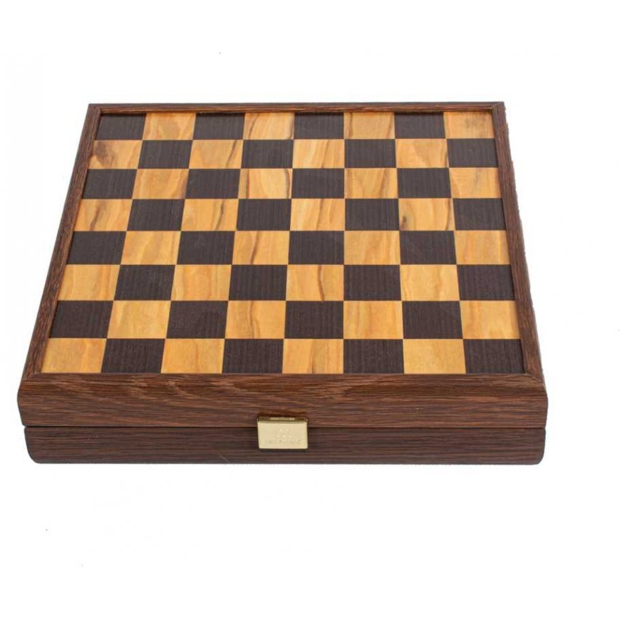 Manopoulos Olive Burl Chess Set 27x27cm With Staunton Chess Pieces – 2