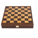 Manopoulos Olive Burl Chess Set 27x27cm With Staunton Chess Pieces