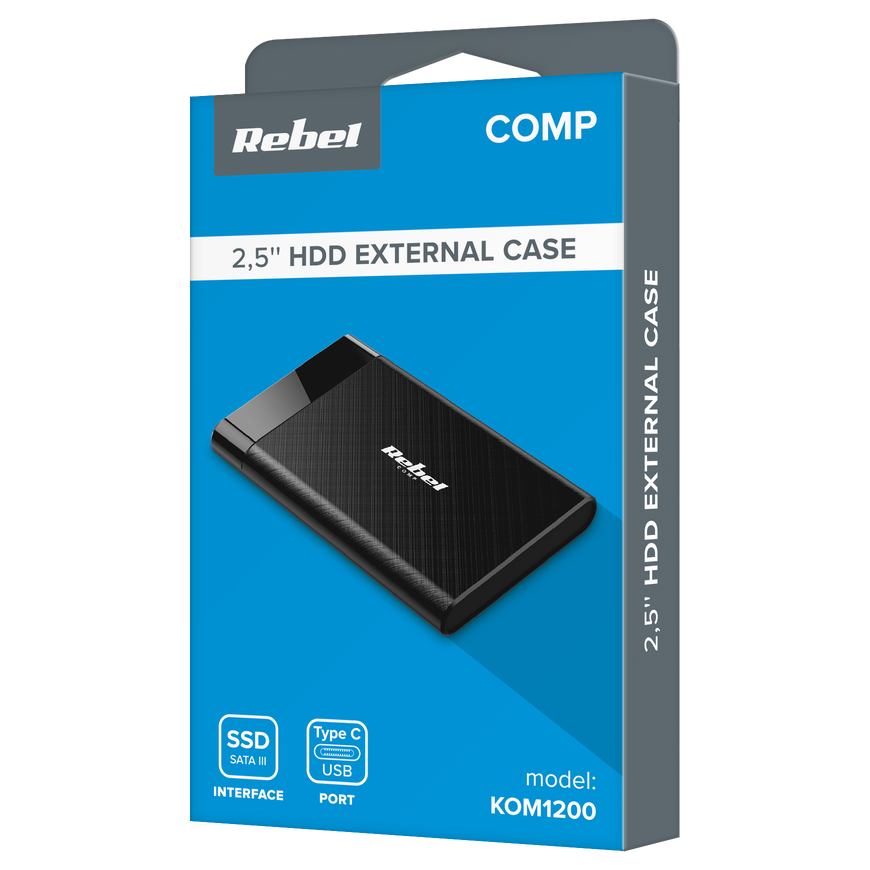 2,5" disko korpusas SATA USB C 3.1 Rebel aliuminio – 4