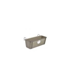 Flower box for balconies with metal holder Natural 50x18x16cm gr