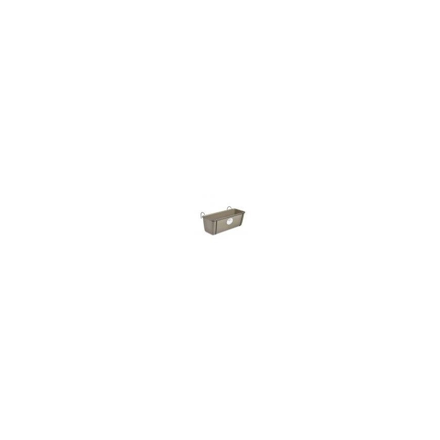 Flower box for balconies with metal holder Natural 50x18x16cm gr