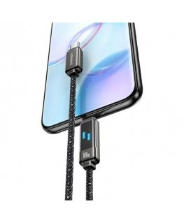 USAMS Kabel USB-C na USB-C 100W 1,2m Digital Display Zinc A