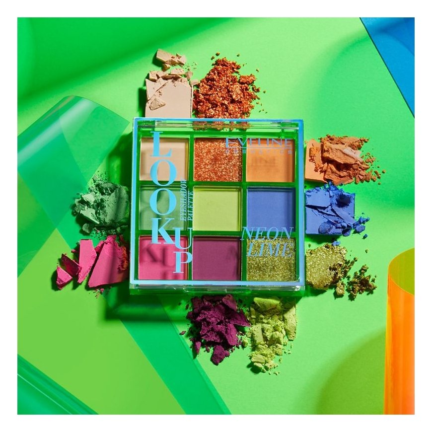 EVELINE_Look Up Neon Lime paleta 9 cieni do powiek 10,8g – 2