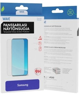 Wave Full Cover -panssarilasi, Samsung Galaxy S24 FE, musta kehys