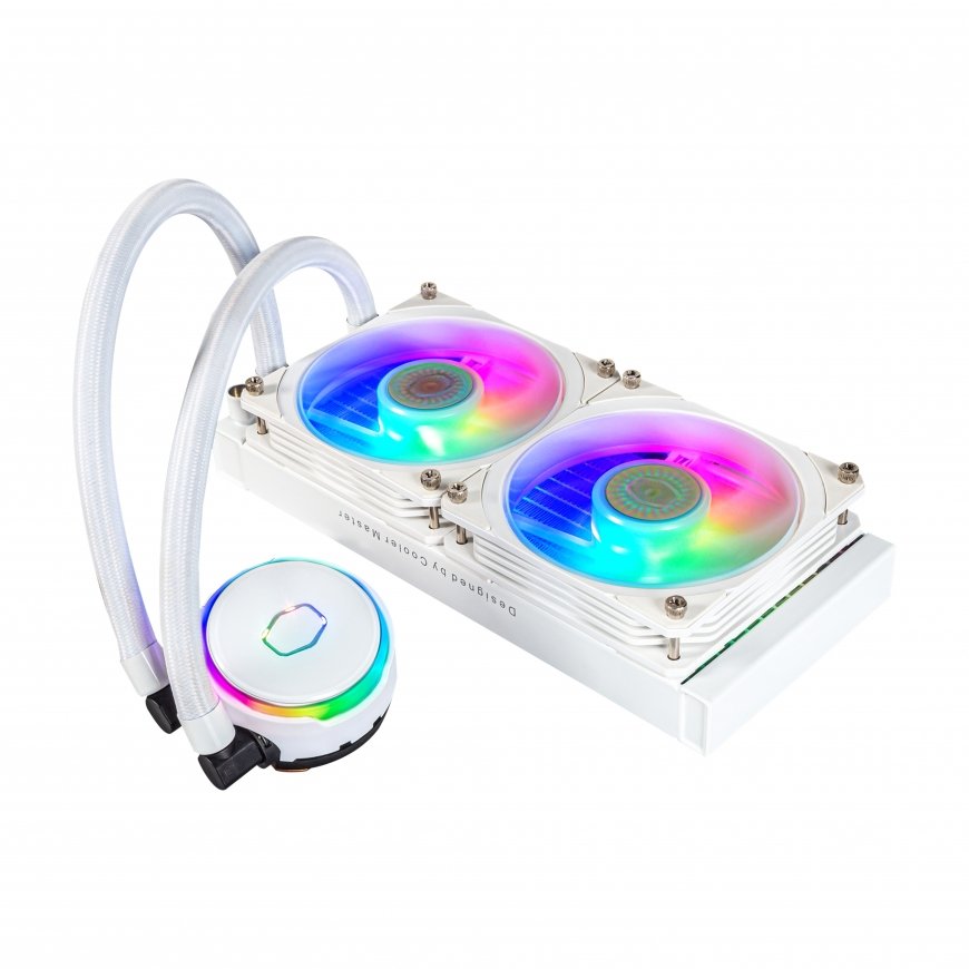 Cooler Master MasterLiquid PL240 Flux White Edition Datora korpusam Šķidruma dzesēšanas komplekts 12 – 3