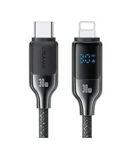 USAMS Kabel USB-C na Lightning 30W 1,2m Digital Display Zinc A